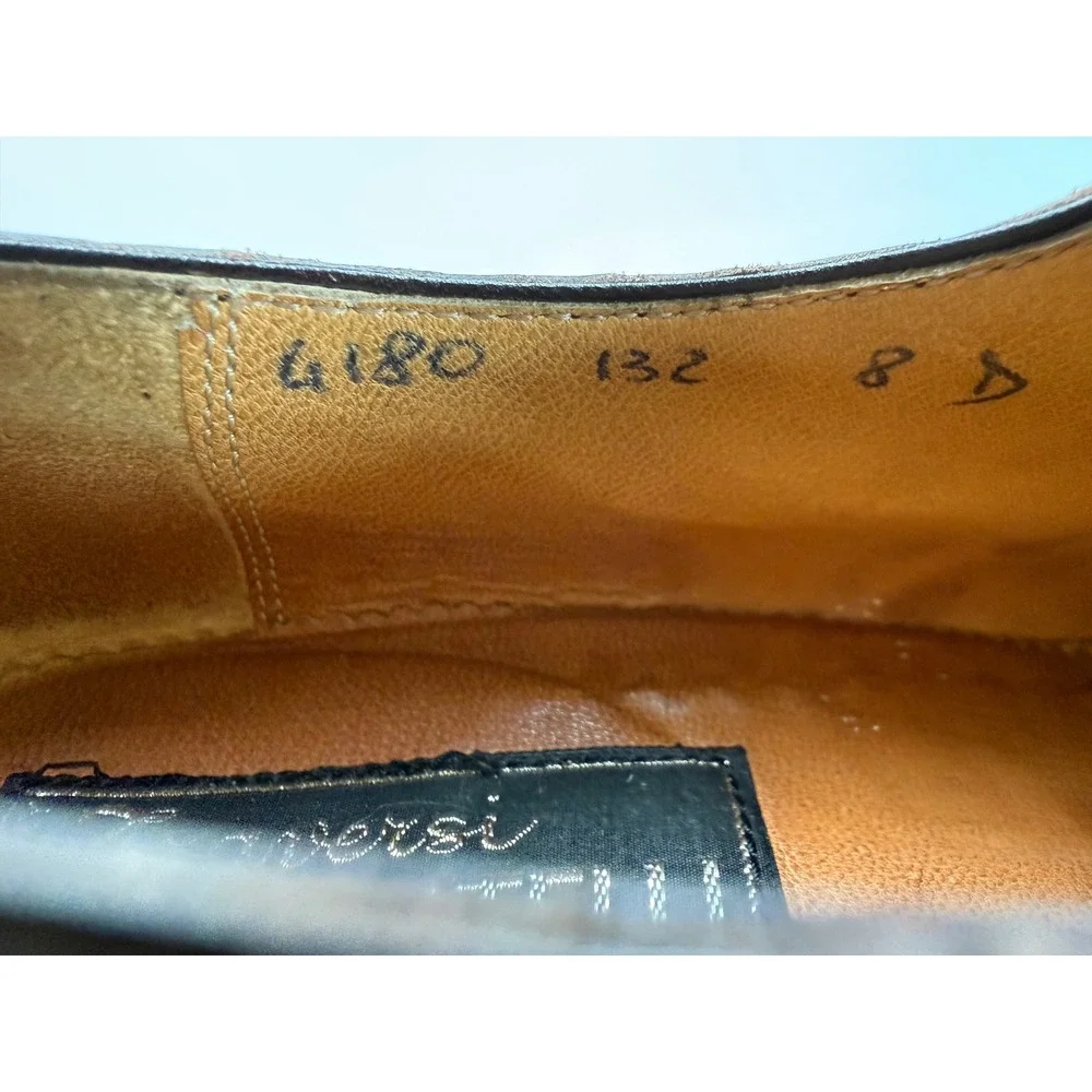 Traversi‎ by Fratelli Brown Alligator Crocodile Leather Oxfords Mens 8 D Italy